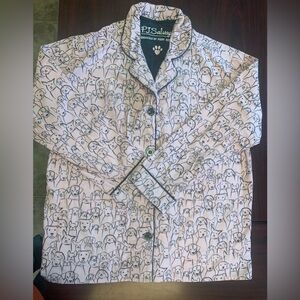 PJ Salvage Pink Dog Print Pajama Top ladies size M